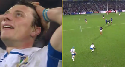 Italy denied famous Six Nations win as ball falls off the tee in dying seconds