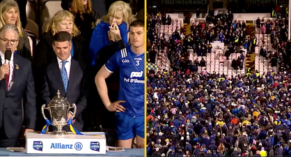 Jarlath Burns sends Clare crowd wild as he breaks with tradition for trophy presentation