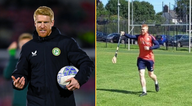 Paul McShane gives his Man United academy stars a lesson on hurling