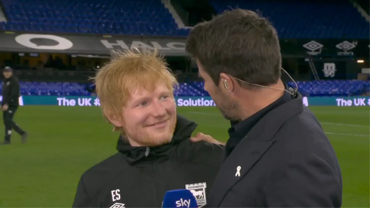 Ed Sheeran apologises for crashing Ruben Amorim’s Man United interview