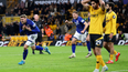 Wolves star carried off pitch after full-time row with Ipswich players